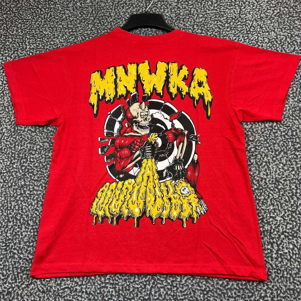 Mishka MNWKA Skull Graphic Shirt Men Medium Red Short Sleeve Cotton New M